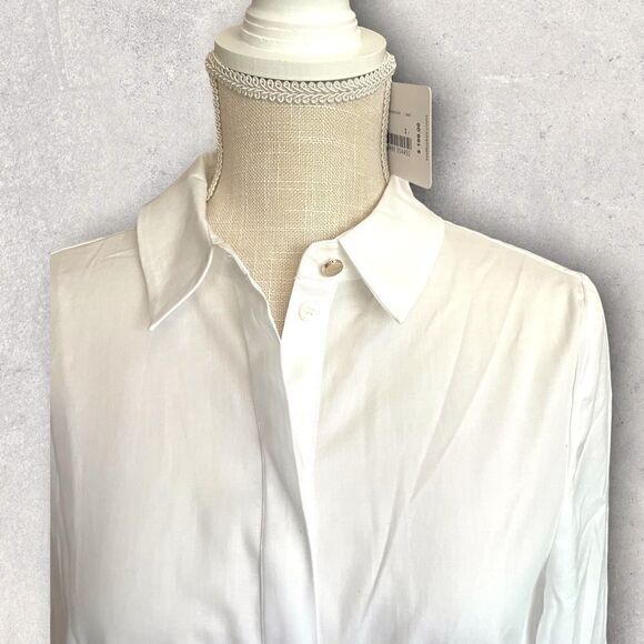 Ted Baker London | Women’s Cannan Gathered Over-sized Shirt White Size 2 - Picture 4 of 9